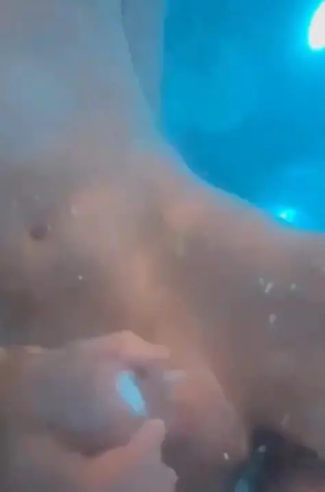 Two hot anon twink touching their uncut cocks under water