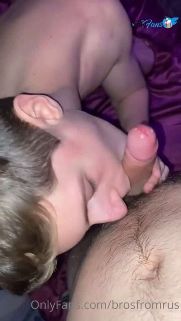 Brosfromrus two cum facials and he sucks on the milky dick