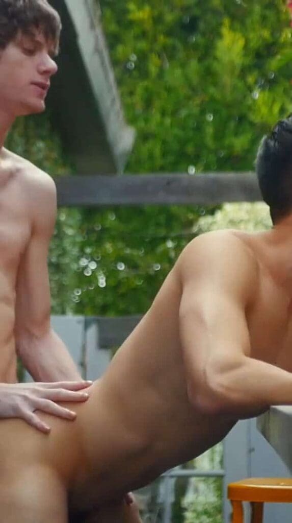 Shanehall and Asian buddy Tyler suck fuck and cum in backyard