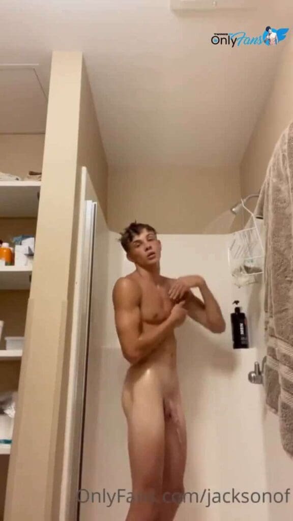 jacksonof takes a shower showing every bit of his hot body